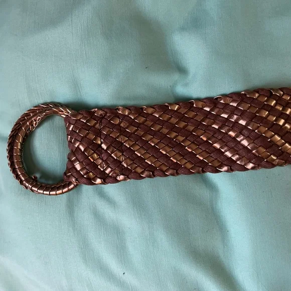 Vintage Elegant Metallic Brown Braided Women's Belt - Picture 2 of 10